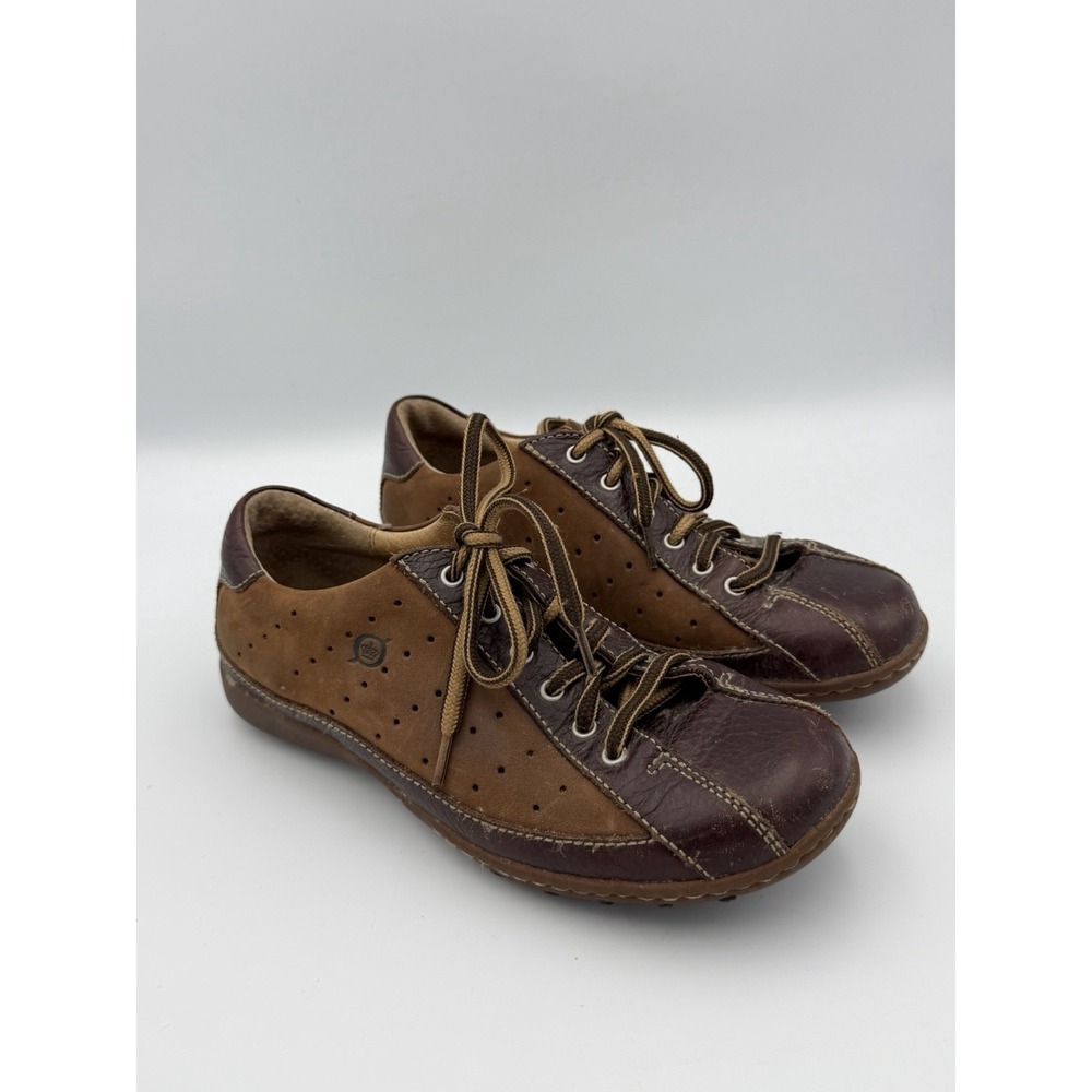 Born Leather Lace Up Comfort Walking Shoes Brown Tan Women's 6 EU 36.5